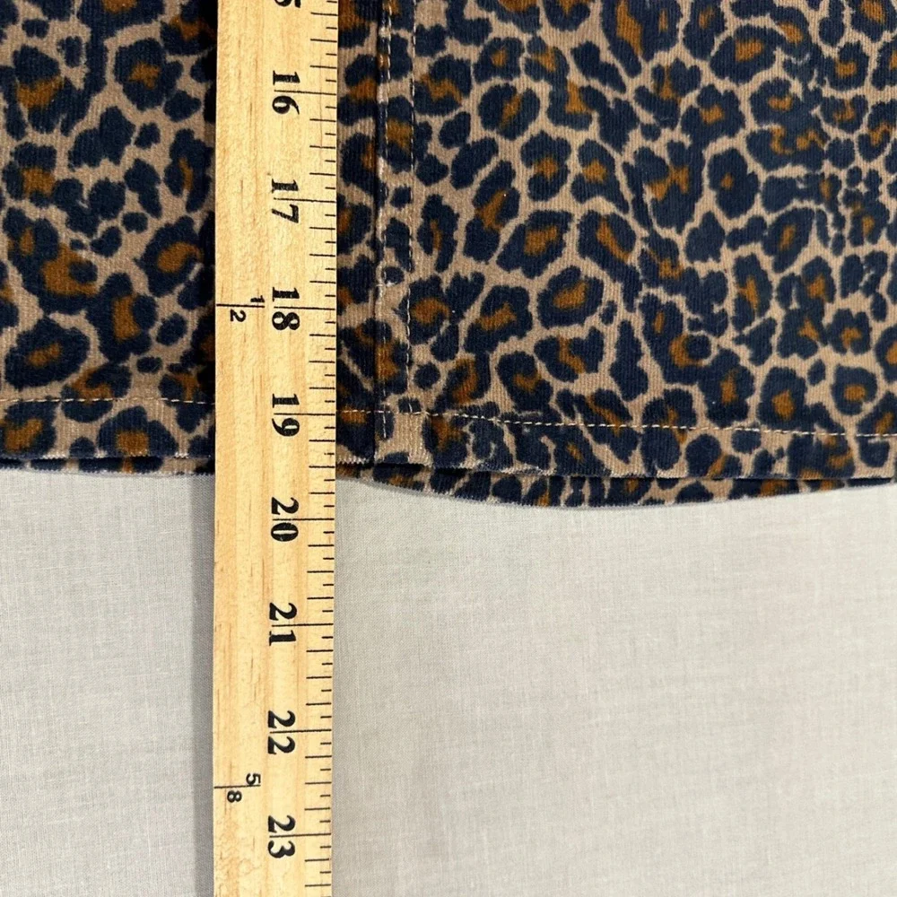 St. John's Bay Women's 16 Corduroy Skirt Leopard Animal Print Brown Mini NEW